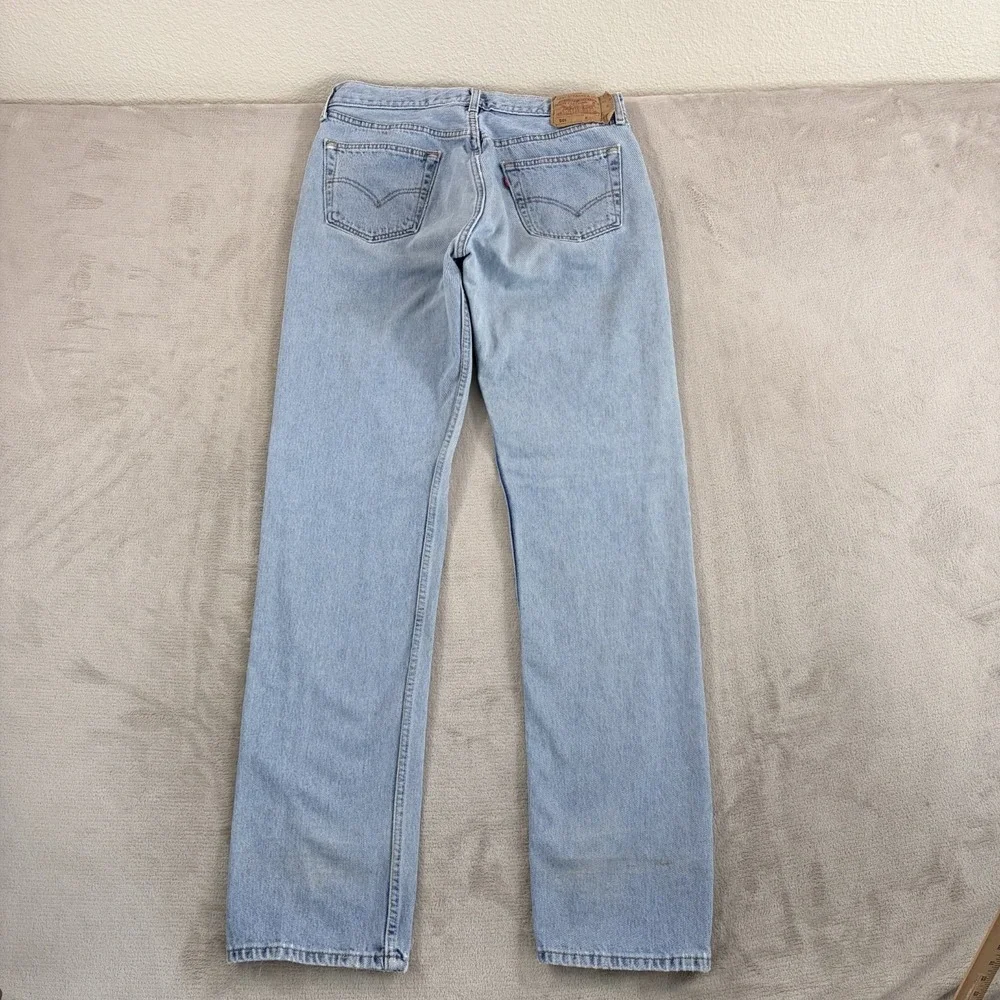 Vintage‎ Levis 501 Jeans Men 34x35 (Tag 36x36) Blue Denim Button Fly Made UK 80s
